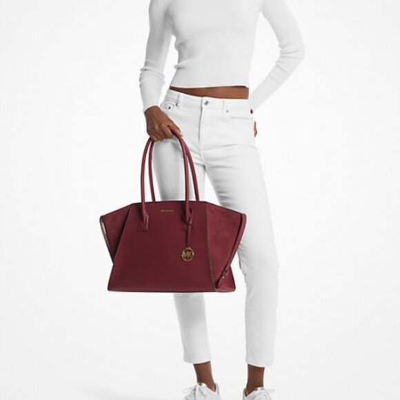 NWT -Michael Kors Avril Extra-Large Tote 100% Leather-100% Suede - Picture 7 of 8